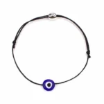 Pulseira Olho Turco / Olho Grego - Proteção Mau Olhado - Cordão Preto