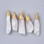 Pingente de Cristal de Quartzo com fio em aço inoxidável