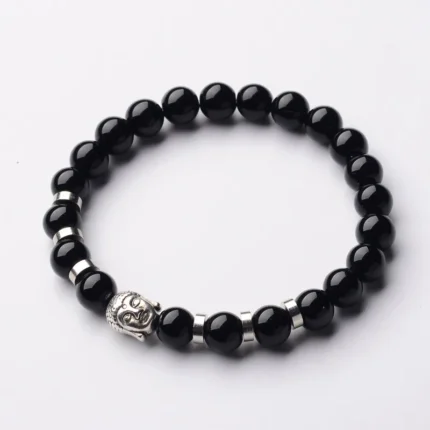 Pulseira Buda com pedras pretas