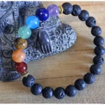 Pulseira 7 Chakras e Pedras Vulcânicas